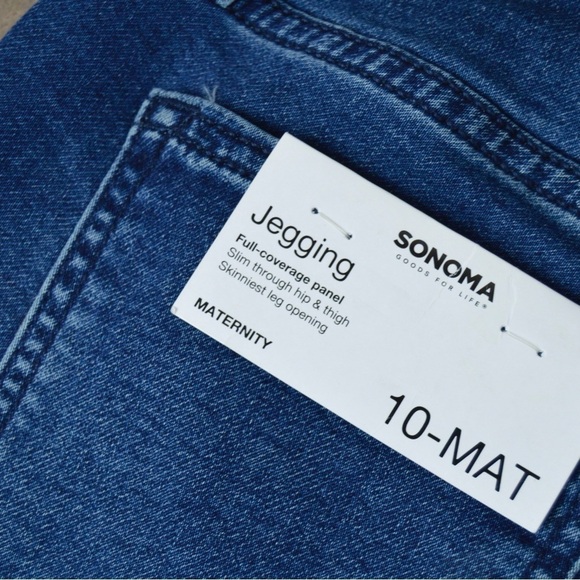 Sonoma Medium Wash Maternity Jeggings, Lightweight & Stretchy - Size 10 NWT - Picture 7 of 9